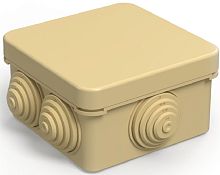 Коробка распределительная HF Промрукав 100x100x50мм (6 сальников) под пистолет IP55 сосна (60шт) картинка 
